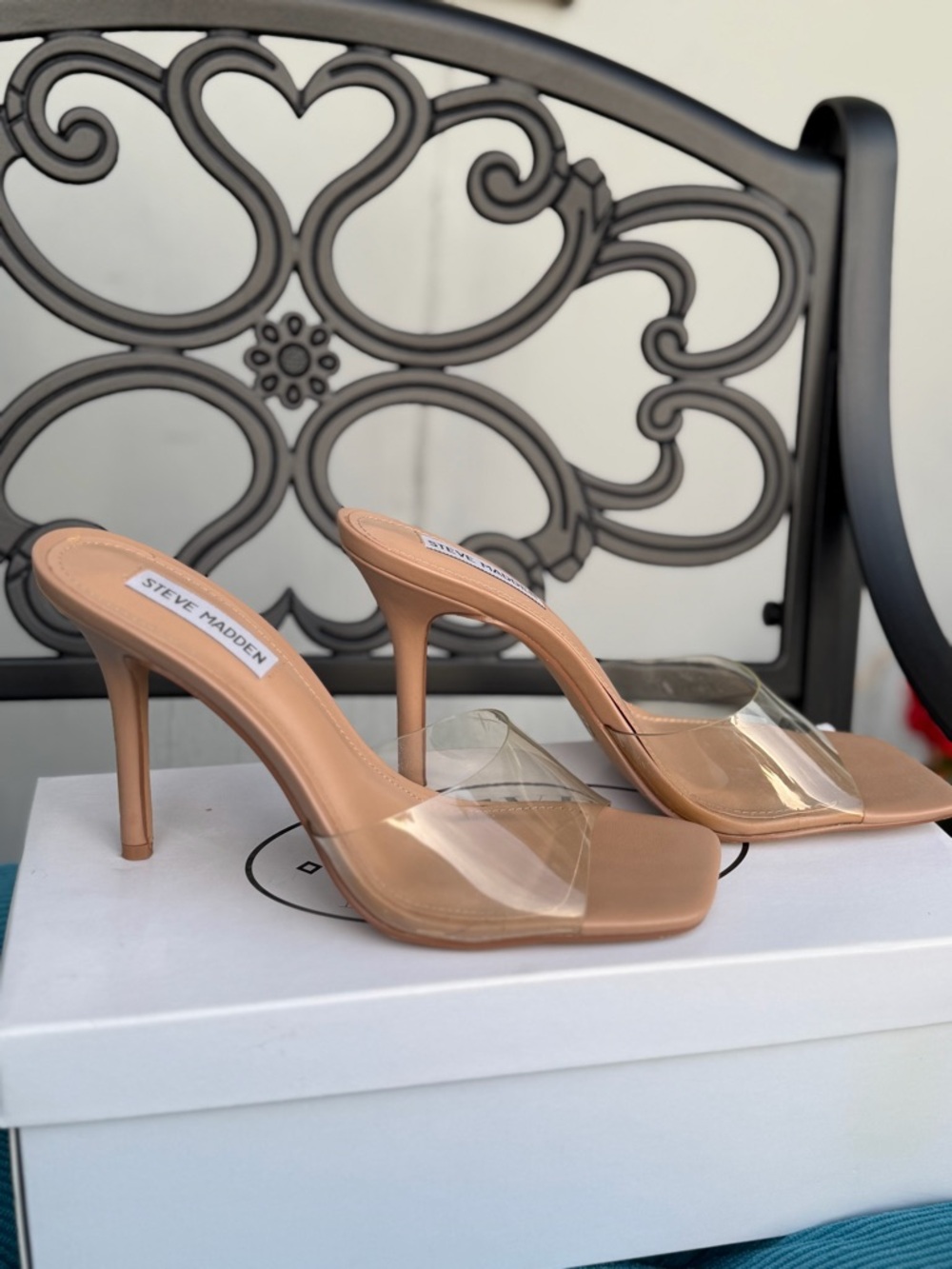 Steve Madden Nude clear heels size: 8